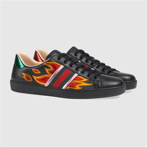 gucci ace low-top flames cheap|gucci ace tennis shoes.